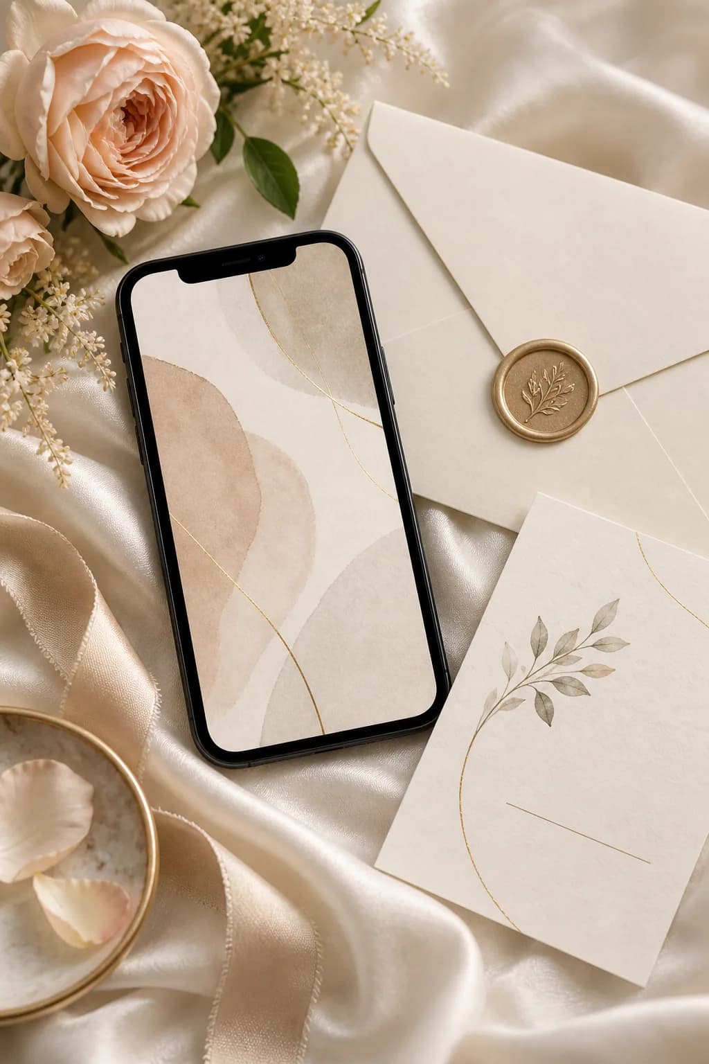 faire-part de mariage tout-en-un élégant présenté par FOLDÈ Wedding