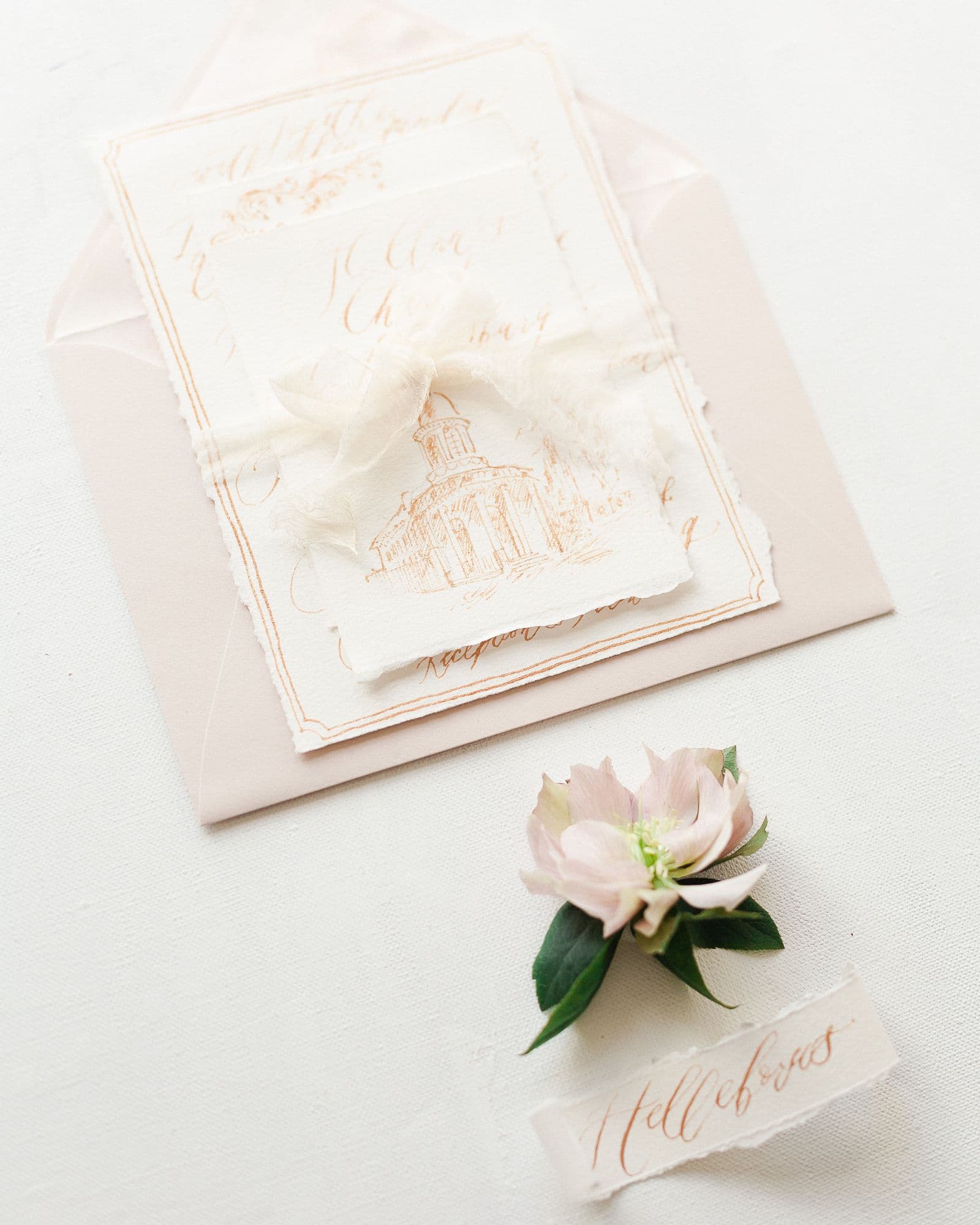 Old paper envelope with a floral design